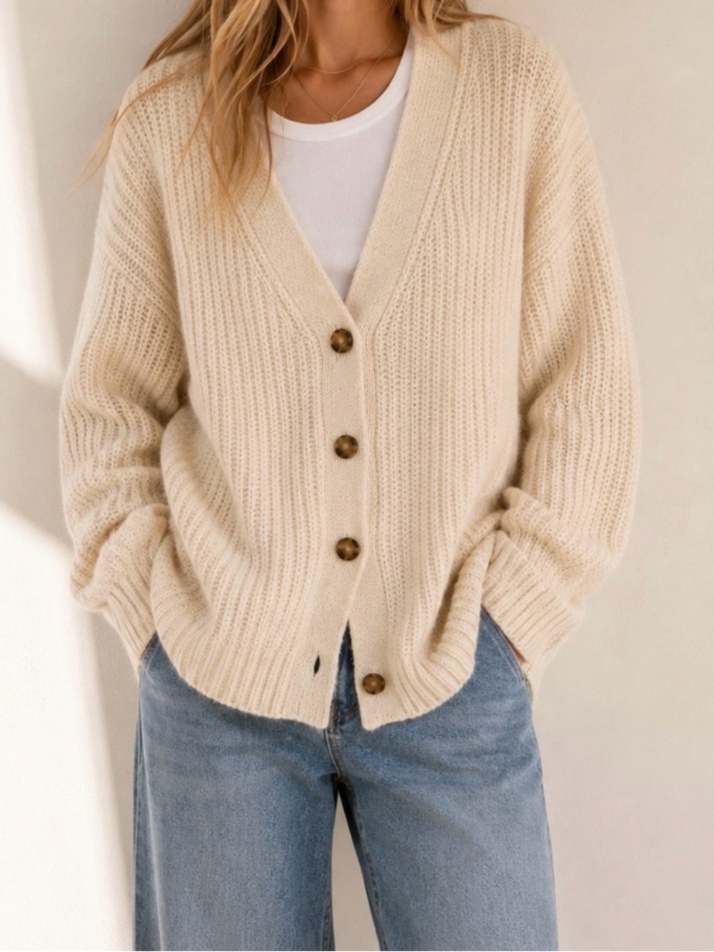 Like New! Marine Layer Nova Oversized Alpaca Blend Cardigan in Ivory